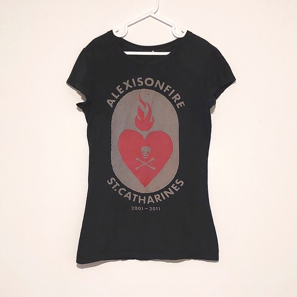 Source Unknown Tops - 2012 Alexisonfire Women's Fitted Black SS Graphic Band T-Shirt Tee VGUC Sz S